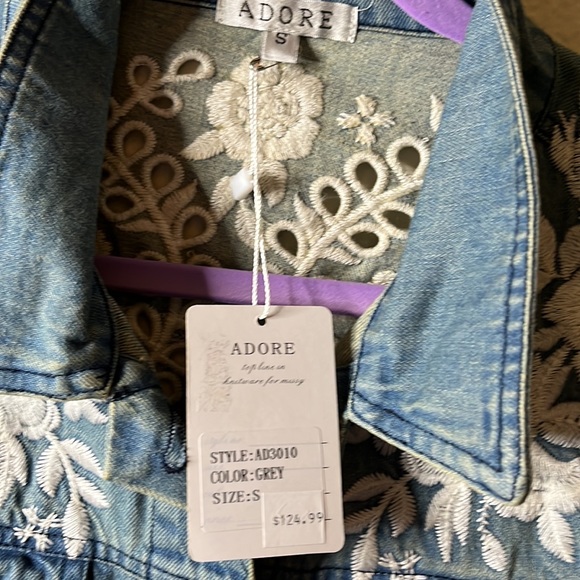 ADORE Designer Denim Jacket sz M - Picture 3 of 4